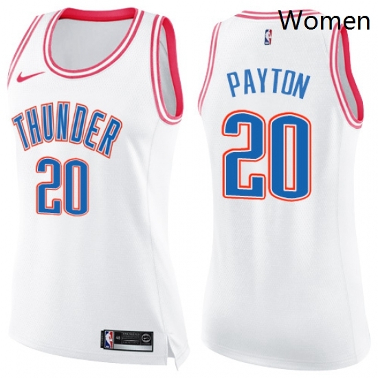 Womens Nike Oklahoma City Thunder 20 Gary Payton Swingman WhitePink Fashion NBA Jersey Womens Nike Oklahoma City Thunder 20 Gary Payton Swingman WhitePink Fashion NBA Jersey