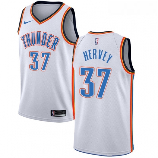 Womens Nike Oklahoma City Thunder 37 Kevin Hervey Swingman White NBA Jersey Association Edition Womens Nike Oklahoma City Thunder 37 Kevin Hervey Swingman White NBA Jersey Association Edition