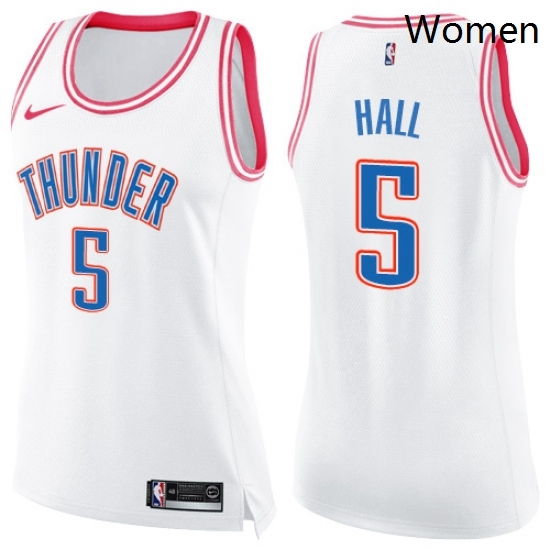 Womens Nike Oklahoma City Thunder 5 Devon Hall Swingman Whit Pink Fashion NBA Jersey Womens Nike Oklahoma City Thunder 5 Devon Hall Swingman Whit Pink Fashion NBA Jersey