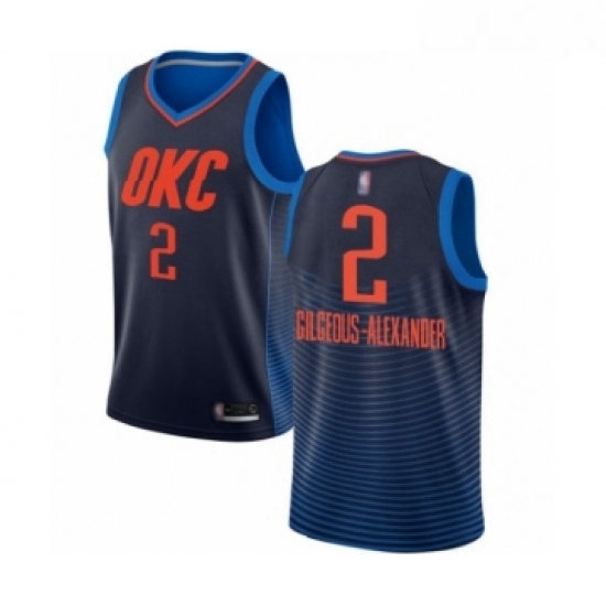 Womens Oklahoma City Thunder 2 Shai Gilgeous Alexander Swingman Navy Blue Basketball Jersey Statement Edition Womens Oklahoma City Thunder 2 Shai Gilgeous Alexander Swingman Navy Blue Basketball Jersey Statement Edition