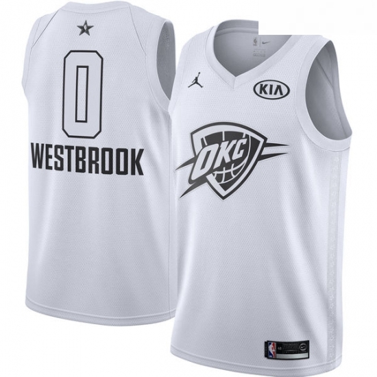 Youth Nike Jordan Oklahoma City Thunder 0 Russell Westbrook Swingman White 2018 All Star Game NBA Jersey Youth Nike Jordan Oklahoma City Thunder 0 Russell Westbrook Swingman White 2018 All Star Game NBA Jersey