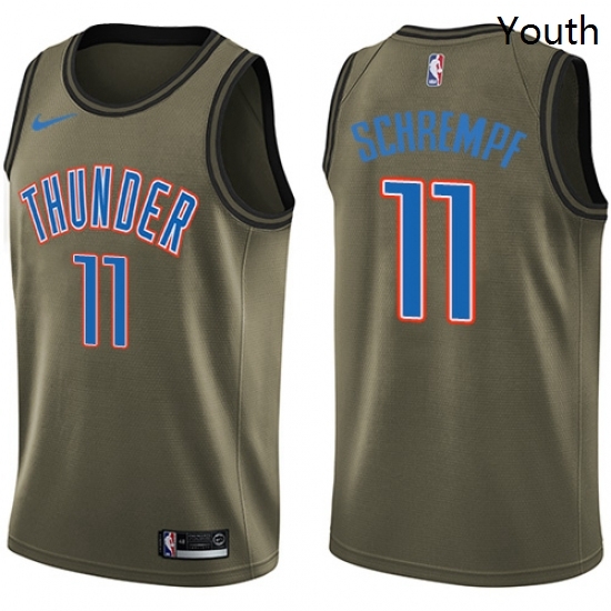 Youth Nike Oklahoma City Thunder 11 Detlef Schrempf Swingman Green Salute to Service NBA Jersey Youth Nike Oklahoma City Thunder 11 Detlef Schrempf Swingman Green Salute to Service NBA Jersey