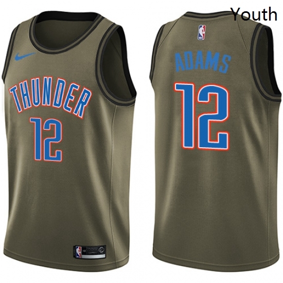 Youth Nike Oklahoma City Thunder 12 Steven Adams Swingman Green Salute to Service NBA Jersey Youth Nike Oklahoma City Thunder 12 Steven Adams Swingman Green Salute to Service NBA Jersey