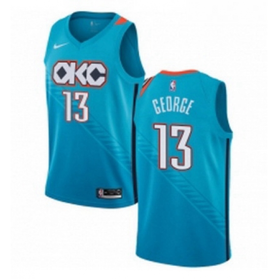 Youth Nike Oklahoma City Thunder 13 Paul George Swingman Turquoise NBA Jersey City Edition Youth Nike Oklahoma City Thunder 13 Paul George Swingman Turquoise NBA Jersey City Edition