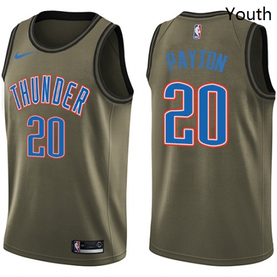 Youth Nike Oklahoma City Thunder 20 Gary Payton Swingman Green Salute to Service NBA Jersey Youth Nike Oklahoma City Thunder 20 Gary Payton Swingman Green Salute to Service NBA Jersey