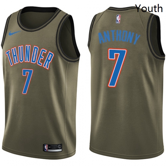 Youth Nike Oklahoma City Thunder 7 Carmelo Anthony Swingman Green Salute to Service NBA Jersey Youth Nike Oklahoma City Thunder 7 Carmelo Anthony Swingman Green Salute to Service NBA Jersey