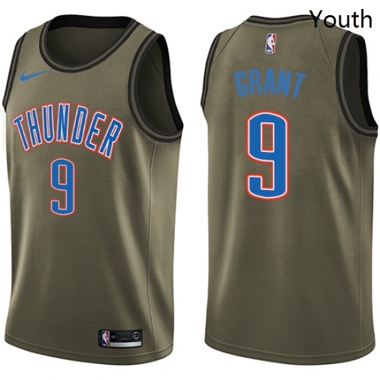 Youth Nike Oklahoma City Thunder 9 Jerami Grant Swingman Green Salute to Service NBA Jersey Youth Nike Oklahoma City Thunder 9 Jerami Grant Swingman Green Salute to Service NBA Jersey