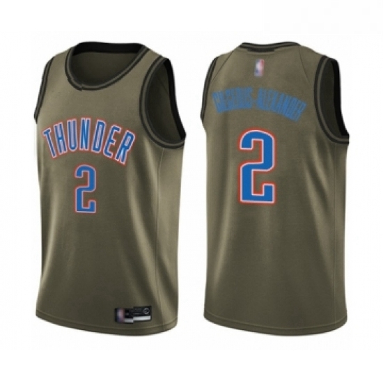 Youth Oklahoma City Thunder 2 Shai Gilgeous Alexander Swingman Green Salute to Service Basketball Jersey Youth Oklahoma City Thunder 2 Shai Gilgeous Alexander Swingman Green Salute to Service Basketball Jersey