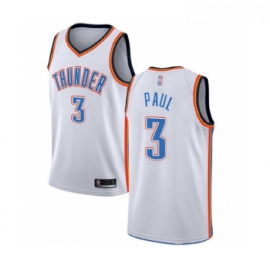Youth Oklahoma City Thunder 3 Chris Paul Swingman White Basketball Jersey Association Edition Youth Oklahoma City Thunder 3 Chris Paul Swingman White Basketball Jersey Association Edition
