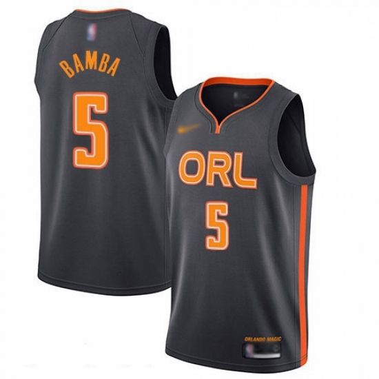 Magic 5 Mohamed Bamba Charcoal Basketball Swingman City Edition 2019 20 Jersey Magic 5 Mohamed Bamba Charcoal Basketball Swingman City Edition 2019 20 Jersey
