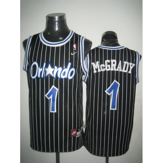 Men Nike NBA Orlando Magic 1 Tracy McGrady Black Throwback Swingman Jersey Men Nike NBA Orlando Magic 1 Tracy McGrady Black Throwback Swingman Jersey