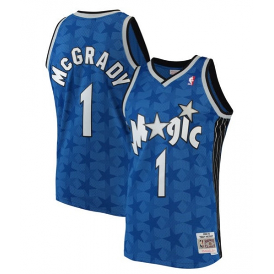 Men Orlando Magic 1 Tracy McGrady 2000 01 Blue Stitched Jerse Men Orlando Magic 1 Tracy McGrady 2000 01 Blue Stitched Jerse