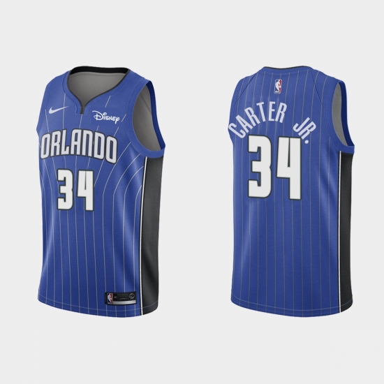 Men Orlando Magic 34 Wendell Carter Jr Blue Icon Edition Stitched Swingman Jersey Men Orlando Magic 34 Wendell Carter Jr Blue Icon Edition Stitched Swingman Jersey