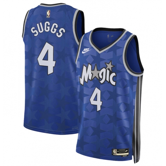 Men Orlando Magic 4 Jalen Suggs Blue 2023 24 Classic Edition Stitched Basketball Jersey