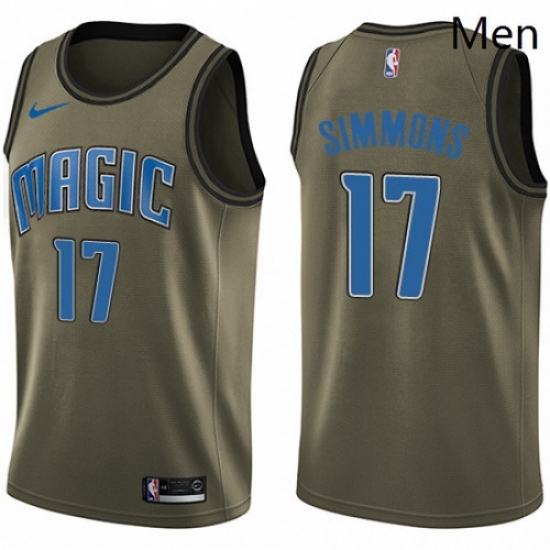 Mens Nike Orlando Magic 17 Jonathon Simmons Swingman Green Salute to Service NBA Jersey Mens Nike Orlando Magic 17 Jonathon Simmons Swingman Green Salute to Service NBA Jersey