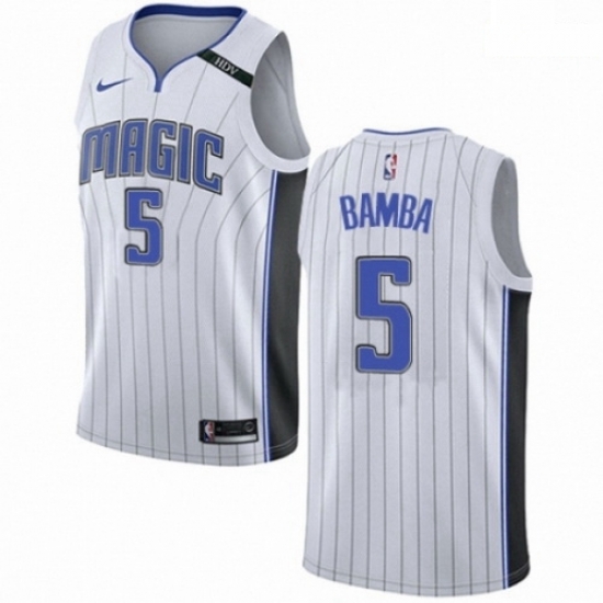 Mens Nike Orlando Magic 5 Mohamed Bamba Swingman White NBA Jersey Association Edition Mens Nike Orlando Magic 5 Mohamed Bamba Swingman White NBA Jersey Association Edition