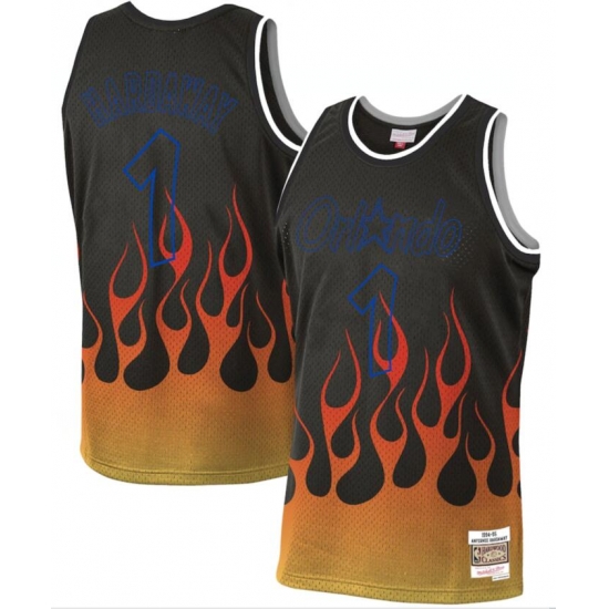 Orlando Magic 1 Penny Hardaway Black 1994 95 Hardwood Classics Flames Swingman Jersey Orlando Magic 1 Penny Hardaway Black 1994 95 Hardwood Classics Flames Swingman Jersey