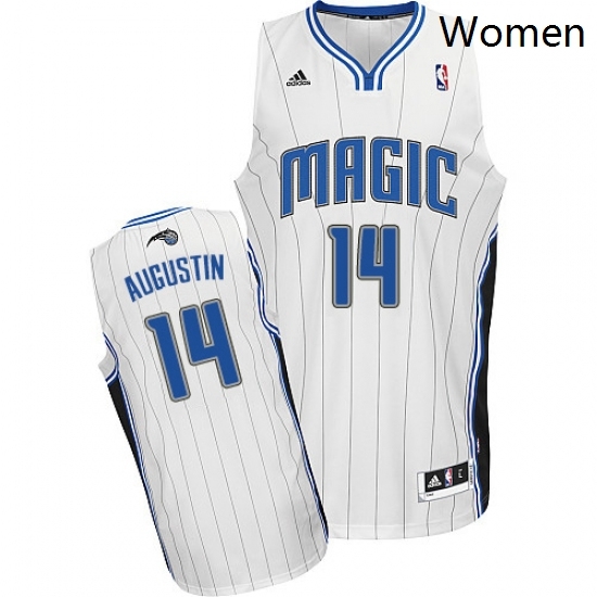 Womens Adidas Orlando Magic 14 DJ Augustin Swingman White Home NBA Jersey Womens Adidas Orlando Magic 14 DJ Augustin Swingman White Home NBA Jersey