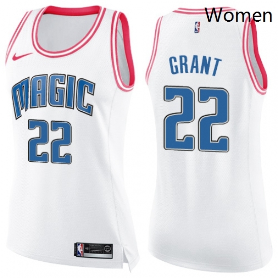 Womens Nike Orlando Magic 22 Jerian Grant Swingman White Pink Fashion NBA Jersey Womens Nike Orlando Magic 22 Jerian Grant Swingman White Pink Fashion NBA Jersey
