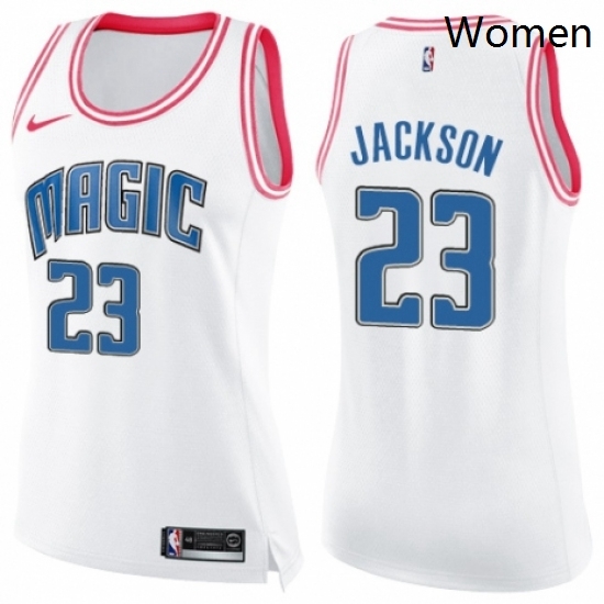 Womens Nike Orlando Magic 23 Justin Jackson Swingman WhitePink Fashion NBA Jersey Womens Nike Orlando Magic 23 Justin Jackson Swingman WhitePink Fashion NBA Jersey