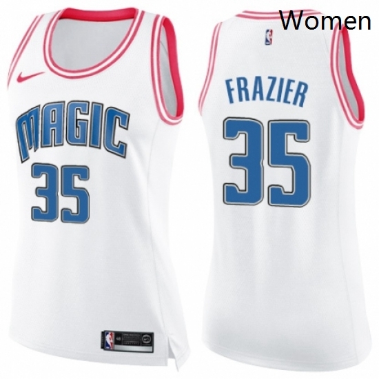 Womens Nike Orlando Magic 35 Melvin Frazier Swingman WhitePink Fashion NBA Jersey Womens Nike Orlando Magic 35 Melvin Frazier Swingman WhitePink Fashion NBA Jersey