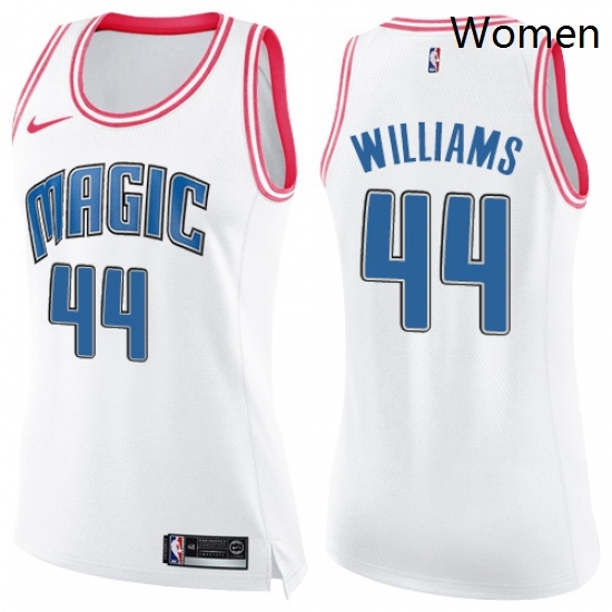 Womens Nike Orlando Magic 44 Jason Williams Swingman WhitePink Fashion NBA Jersey Womens Nike Orlando Magic 44 Jason Williams Swingman WhitePink Fashion NBA Jersey