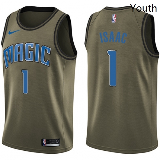 Youth Nike Orlando Magic 1 Jonathan Isaac Swingman Green Salute to Service NBA Jersey Youth Nike Orlando Magic 1 Jonathan Isaac Swingman Green Salute to Service NBA Jersey