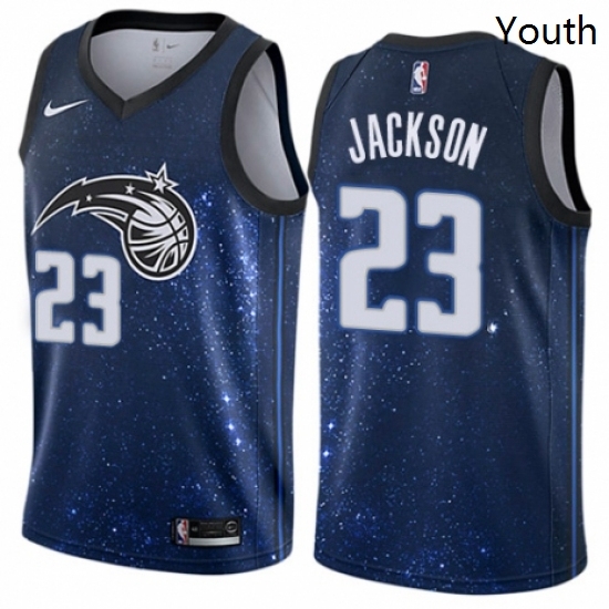 Youth Nike Orlando Magic 23 Justin Jackson Swingman Blue NBA Jersey City Edition 