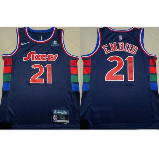 76ers 21 Joel Embiid Navy Nike Diamond 75th Anniversary City Edition Swingman Jerse 76ers 21 Joel Embiid Navy Nike Diamond 75th Anniversary City Edition Swingman Jerse