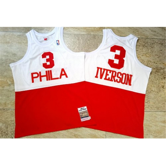 76ers 3 Allen Iverson White Red 2003 04 Hardwood Classics Swingman Jersey 76ers 3 Allen Iverson White Red 2003 04 Hardwood Classics Swingman Jersey