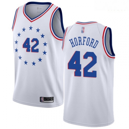 76ers #42 Al Horford White Basketball Swingman Earned Edition Jersey 76ers #42 Al Horford White Basketball Swingman Earned Edition Jersey