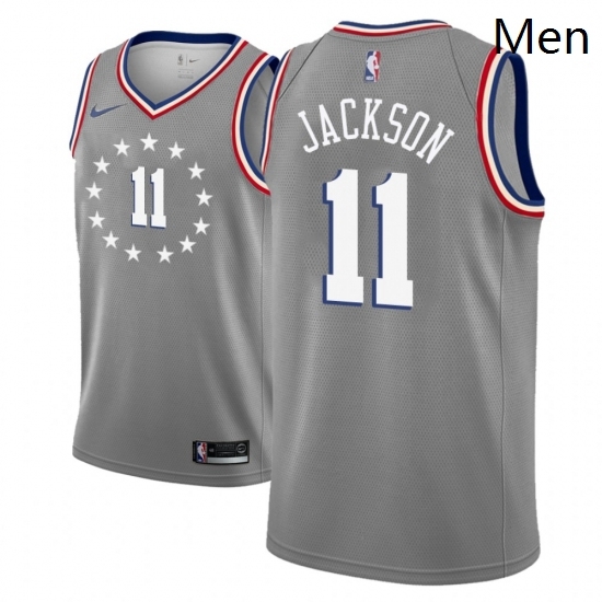 Men NBA 2018 19 Philadelphia 76ers 11 Demetrius Jackson City Edition Gray Jersey Men NBA 2018 19 Philadelphia 76ers 11 Demetrius Jackson City Edition Gray Jersey