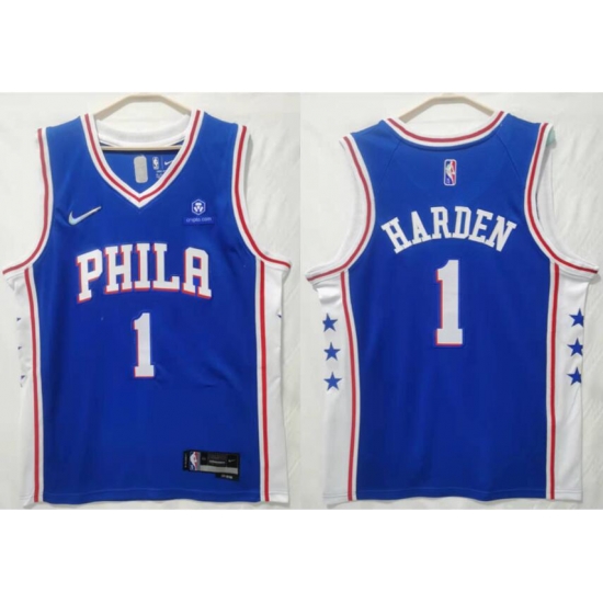 Men Nike Philadelphia 76ers #1 James Harden Blue City edition Stitched jersey Men Nike Philadelphia 76ers #1 James Harden Blue City edition Stitched jersey