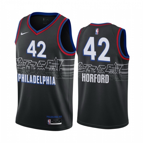 Men Nike Philadelphia 76ers 42 Al Horford Black NBA Swingman 2020 21 City Edition Jersey Men Nike Philadelphia 76ers 42 Al Horford Black NBA Swingman 2020 21 City Edition Jersey