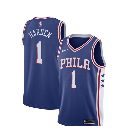 Men Philadelphia 76ers #1 James Harden Blue City edition Stitched jersey Men Philadelphia 76ers #1 James Harden Blue City edition Stitched jersey