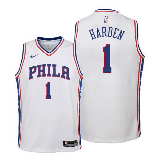 Men Philadelphia 76ers #1 James Harden association edition white Stitched jersey Men Philadelphia 76ers #1 James Harden association edition white Stitched jersey