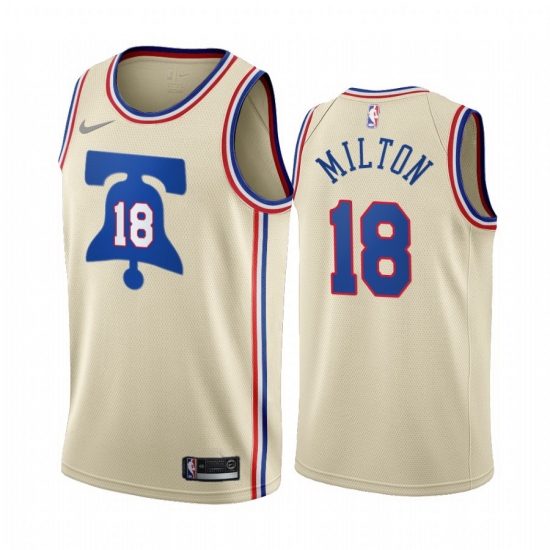 Men Philadelphia 76ers 18 Shake Milton Cream NBA Swingman 2020 21 Earned Edition Jersey Men Philadelphia 76ers 18 Shake Milton Cream NBA Swingman 2020 21 Earned Edition Jersey