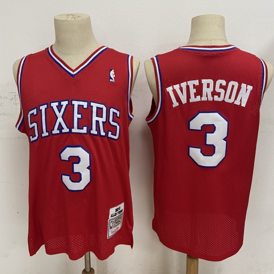 Men Philadelphia 76ers 3 Allen Iverson Red 2002 03 Hardwood Clas Men Philadelphia 76ers 3 Allen Iverson Red 2002 03 Hardwood Clas