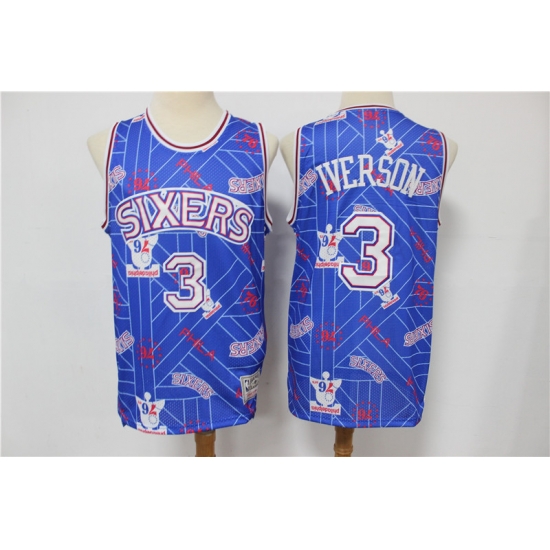 Men Philadelphia 76ers Allen Iverson 3 hwc jersey tear up pack Swingman Jersey Men Philadelphia 76ers Allen Iverson 3 hwc jersey tear up pack Swingman Jersey