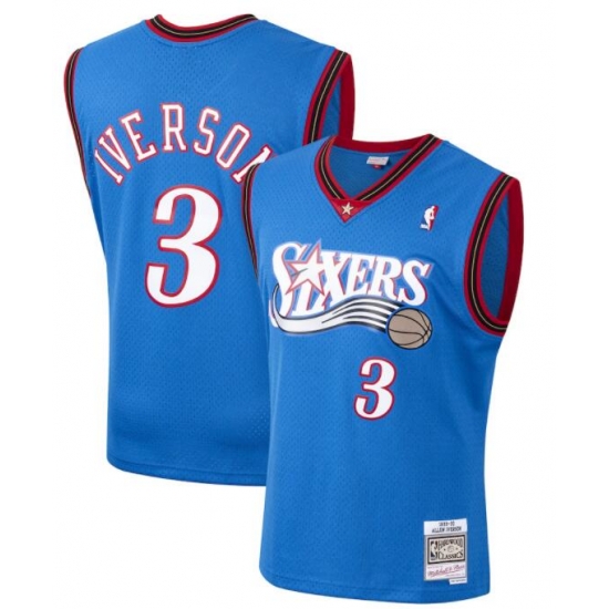 Men's Mitchell & Ness Allen Iverson Royal Philadelphia 76ers Hardwood Classics 2000-01 Swingman Jersey Men's Mitchell & Ness Allen Iverson Royal Philadelphia 76ers Hardwood Classics 2000-01 Swingman Jersey