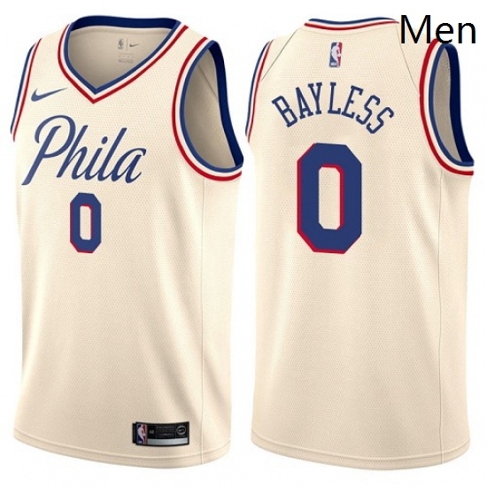 Mens Nike Philadelphia 76ers 0 Jerryd Bayless Swingman Cream NBA Jersey City Edition Mens Nike Philadelphia 76ers 0 Jerryd Bayless Swingman Cream NBA Jersey City Edition
