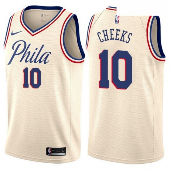 Mens Nike Philadelphia 76ers 10 Maurice Cheeks Swingman Cream NBA Jersey City Edition Mens Nike Philadelphia 76ers 10 Maurice Cheeks Swingman Cream NBA Jersey City Edition