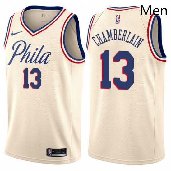 Mens Nike Philadelphia 76ers 13 Wilt Chamberlain Authentic Cream NBA Jersey City Edition Mens Nike Philadelphia 76ers 13 Wilt Chamberlain Authentic Cream NBA Jersey City Edition