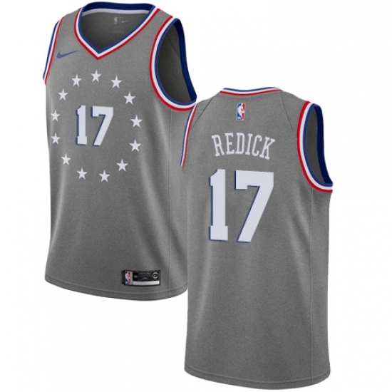Mens Nike Philadelphia 76ers 17 JJ Redick Swingman Gray NBA Jersey City Edition Mens Nike Philadelphia 76ers 17 JJ Redick Swingman Gray NBA Jersey City Edition