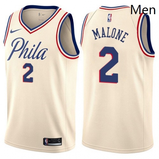 Mens Nike Philadelphia 76ers 2 Moses Malone Swingman Cream NBA Jersey City Edition Mens Nike Philadelphia 76ers 2 Moses Malone Swingman Cream NBA Jersey City Edition