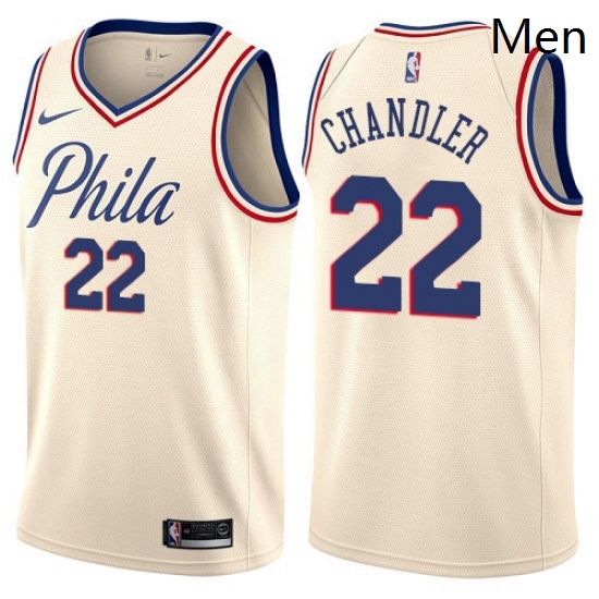 Mens Nike Philadelphia 76ers 22 Wilson Chandler Swingman Cream NBA Jersey City Edition Mens Nike Philadelphia 76ers 22 Wilson Chandler Swingman Cream NBA Jersey City Edition