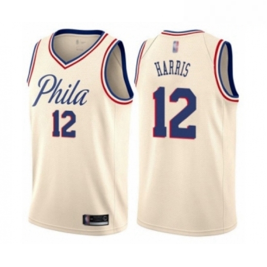 Mens Philadelphia 76ers 12 Tobias Harris Authentic Cream Basketball Jersey City Edition Mens Philadelphia 76ers 12 Tobias Harris Authentic Cream Basketball Jersey City Edition