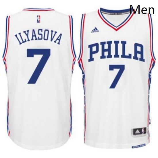 Mens Philadelphia 76ers 7 Ersan Ilyasova adidas White Swingman Home Jersey Mens Philadelphia 76ers 7 Ersan Ilyasova adidas White Swingman Home Jersey
