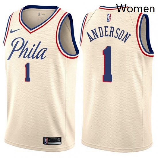 Womens Nike Philadelphia 76ers 1 Justin Anderson Swingman Cream NBA Jersey City Edition Womens Nike Philadelphia 76ers 1 Justin Anderson Swingman Cream NBA Jersey City Edition