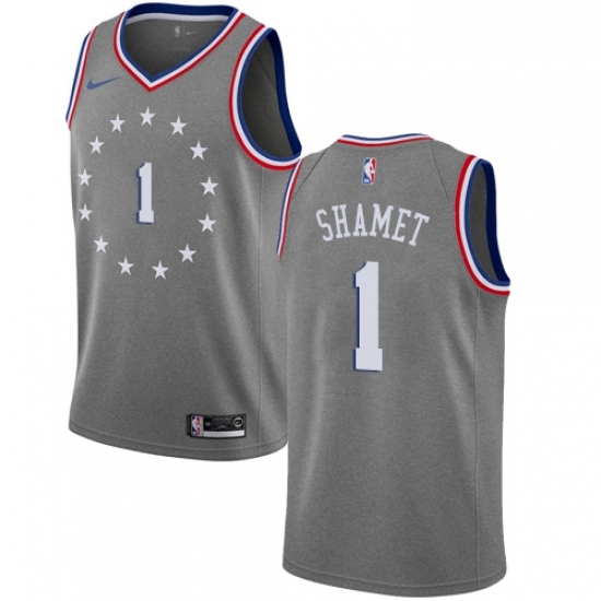 Womens Nike Philadelphia 76ers 1 Landry Shamet Swingman Gray NBA Jersey City Edition Womens Nike Philadelphia 76ers 1 Landry Shamet Swingman Gray NBA Jersey City Edition